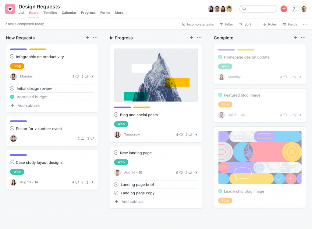 asana productivity tools for home offices