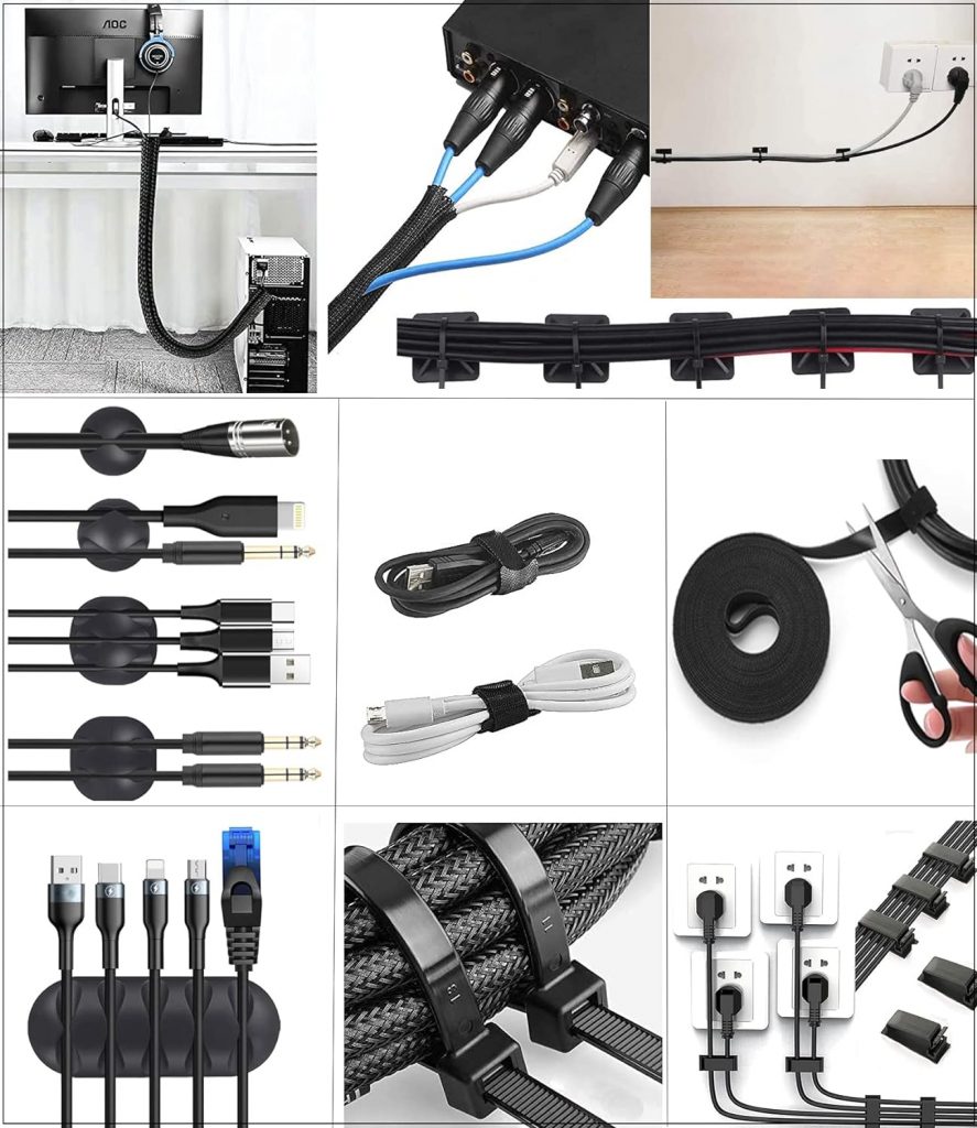 Cable Management Pack for Organized Small Home Office